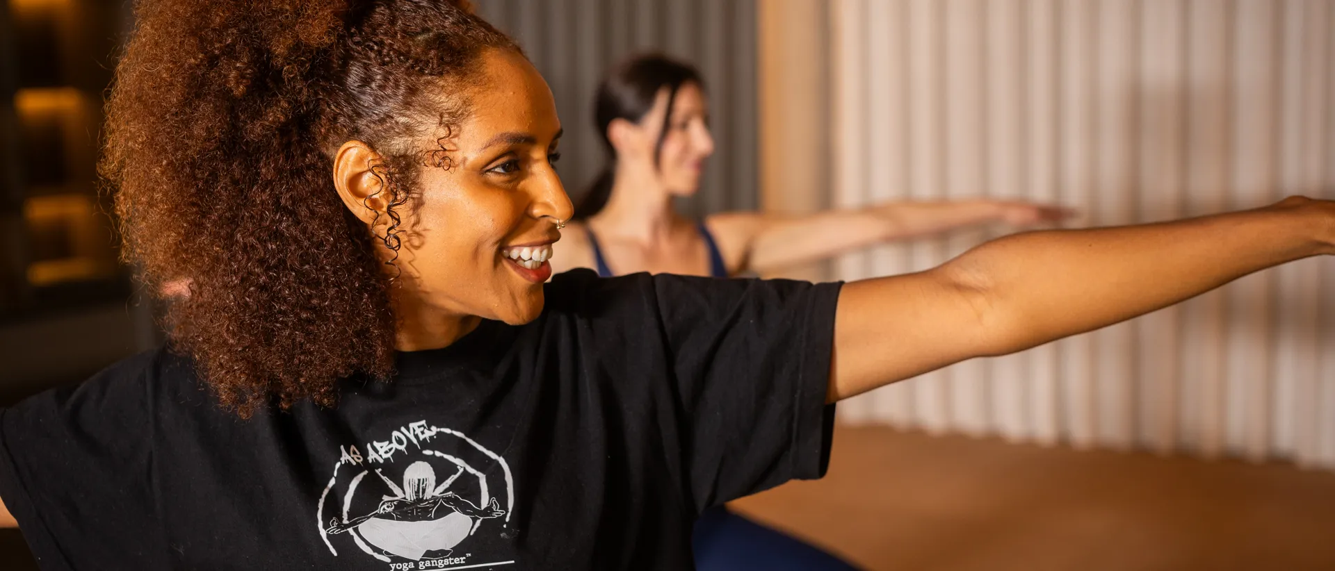Two members focusing during a power stretch.